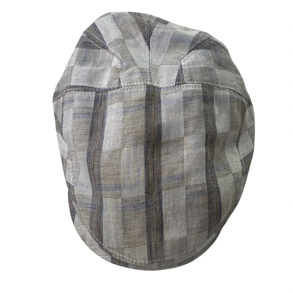 Epoch Hats Company Mens Gray Plaid Cotton Flat Cap Ivy Driving Hat‎ S/M